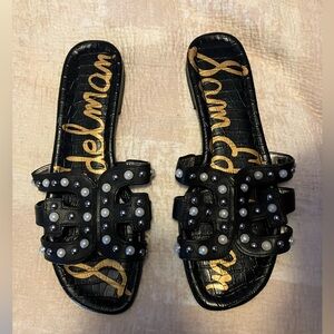 Sam Edelman Black Studded Slide Sandals